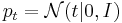 p_t = \mathcal{N}(t|0, I)