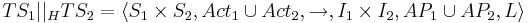 TS_1 ||_H TS_2= \langle S_1 \times S_2, Act_1 \cup Act_2, \rightarrow, I_1 \times I_2, AP_1 \cup AP_2, L \rangle