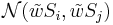 \mathcal{N}(\tilde w S_i, \tilde w S_j)