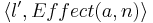 \langle l', Effect(a,n)\rangle